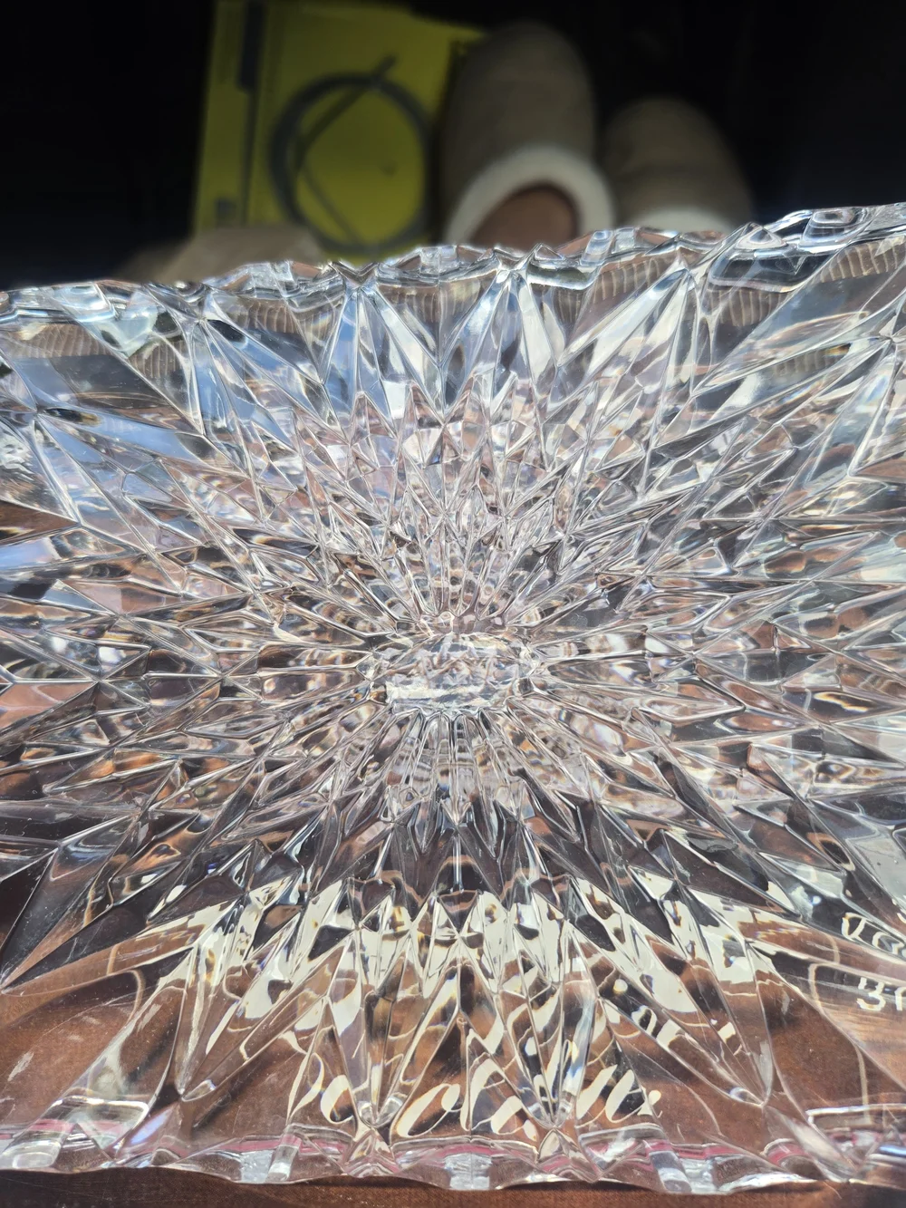 Blekristall Collier Cut Crystal Platter – Clear Sparkling Glass